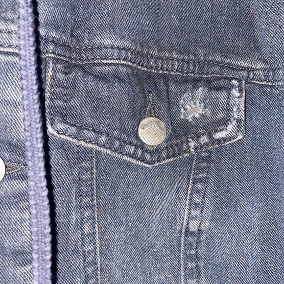 Free People Black and Gray Denim Jean Jacket - Picture 3 of 8